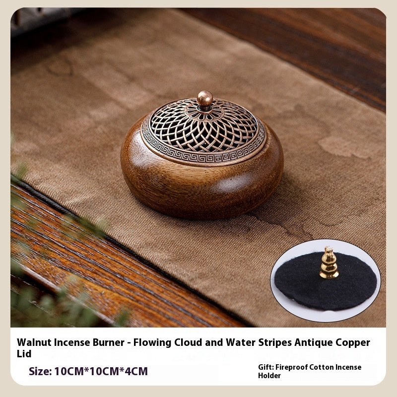 Walnut Zen Tea Ceremony Incense Burner