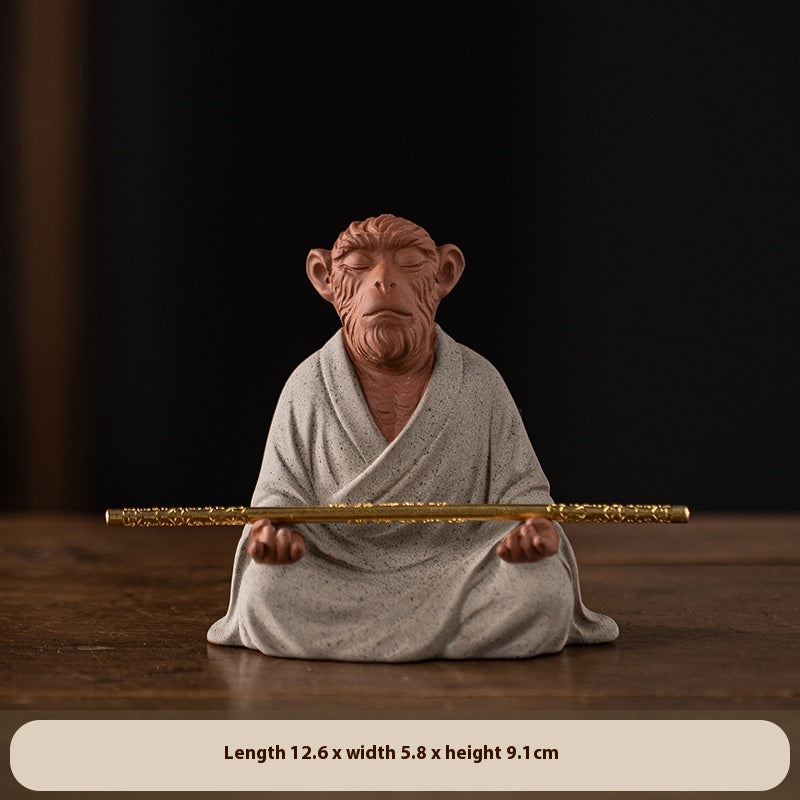Purple Sand Monkey King Zen Ornament