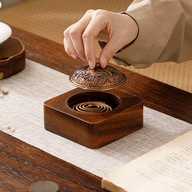 Walnut Zen Tea Ceremony Incense Burner