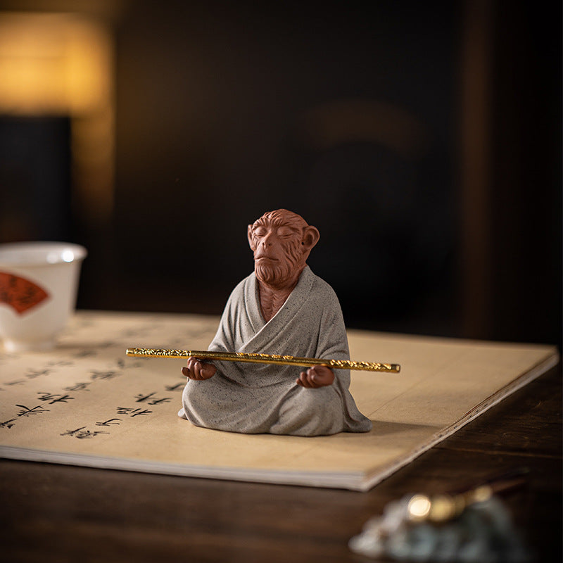 Purple Sand Monkey King Zen Ornament