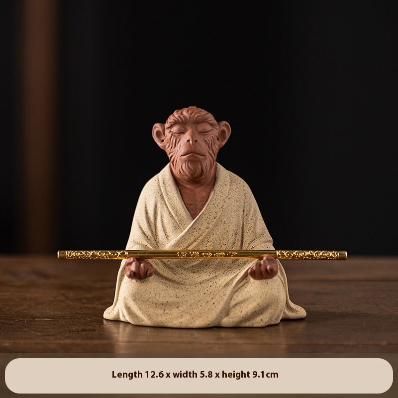 Purple Sand Monkey King Zen Ornament