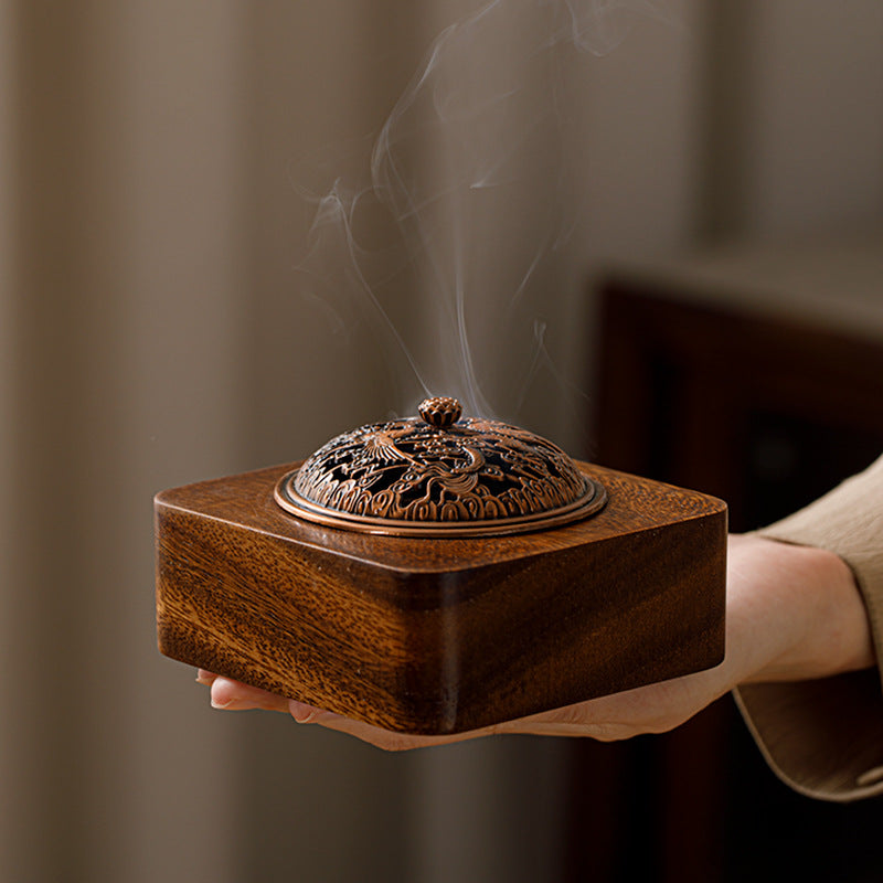 Walnut Zen Tea Ceremony Incense Burner