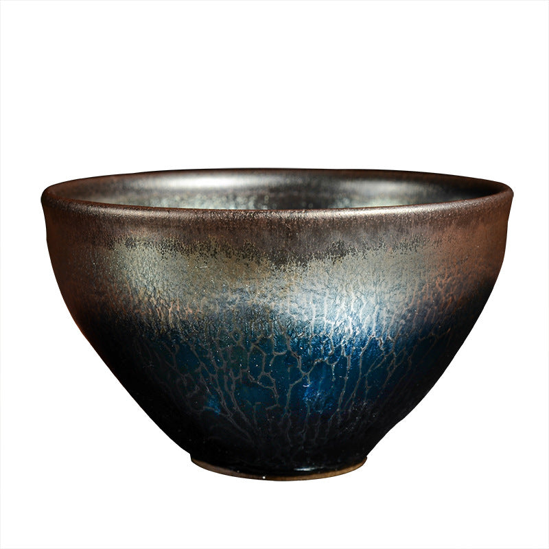 Glaze Blue Lotus Drawstring Zen Tea Cup