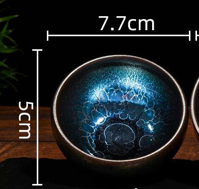 Glaze Blue Lotus Drawstring Zen Tea Cup
