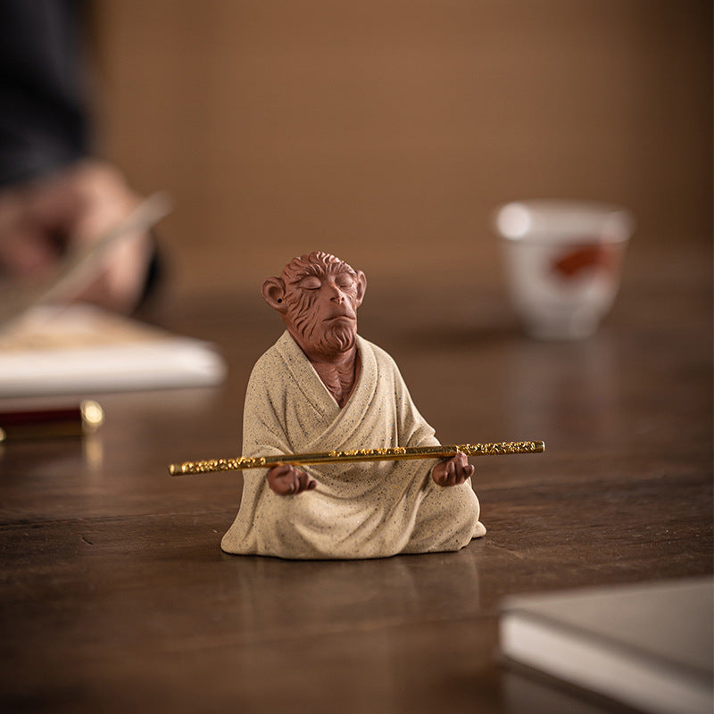 Purple Sand Monkey King Zen Ornament