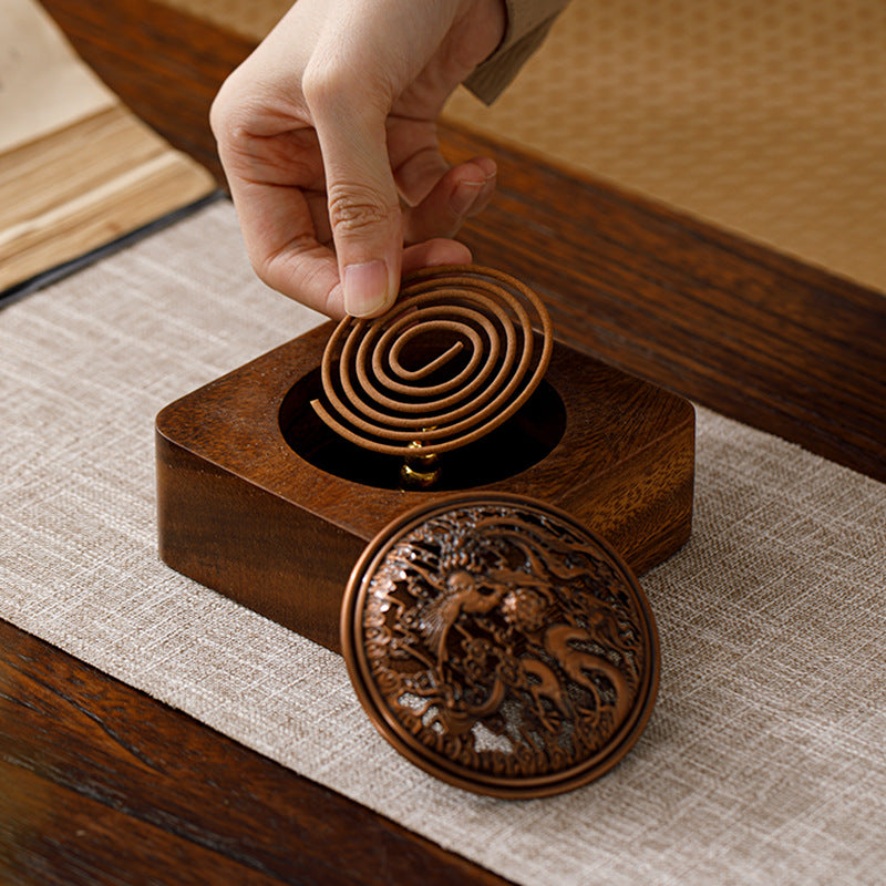 Walnut Zen Tea Ceremony Incense Burner