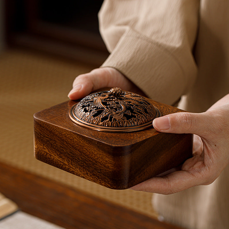 Walnut Zen Tea Ceremony Incense Burner