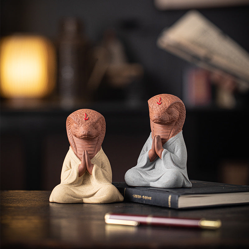 Zen Ceramic Snake Ornaments Home Crafts